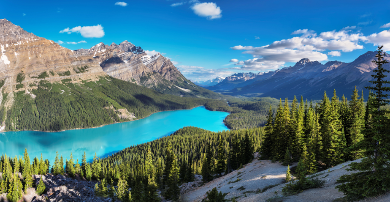 Landscape photo of the Canadian Rocky Mountains.
