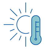 Graphic showing the sun and a thermometer