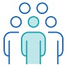 Graphic of group of people with person in center of group representing Indigenous-owned and -led business facilitated by EDC